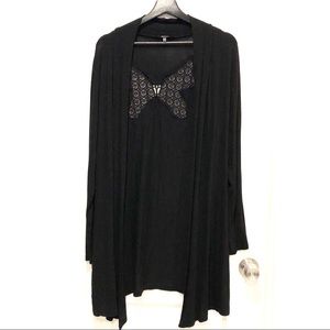 Long black light cardigan